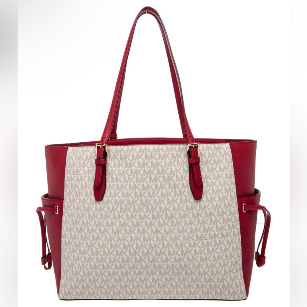 Michael Kors Gilly Large Color-Block Logo and Leather Tote Bag - Picture 4 of 7